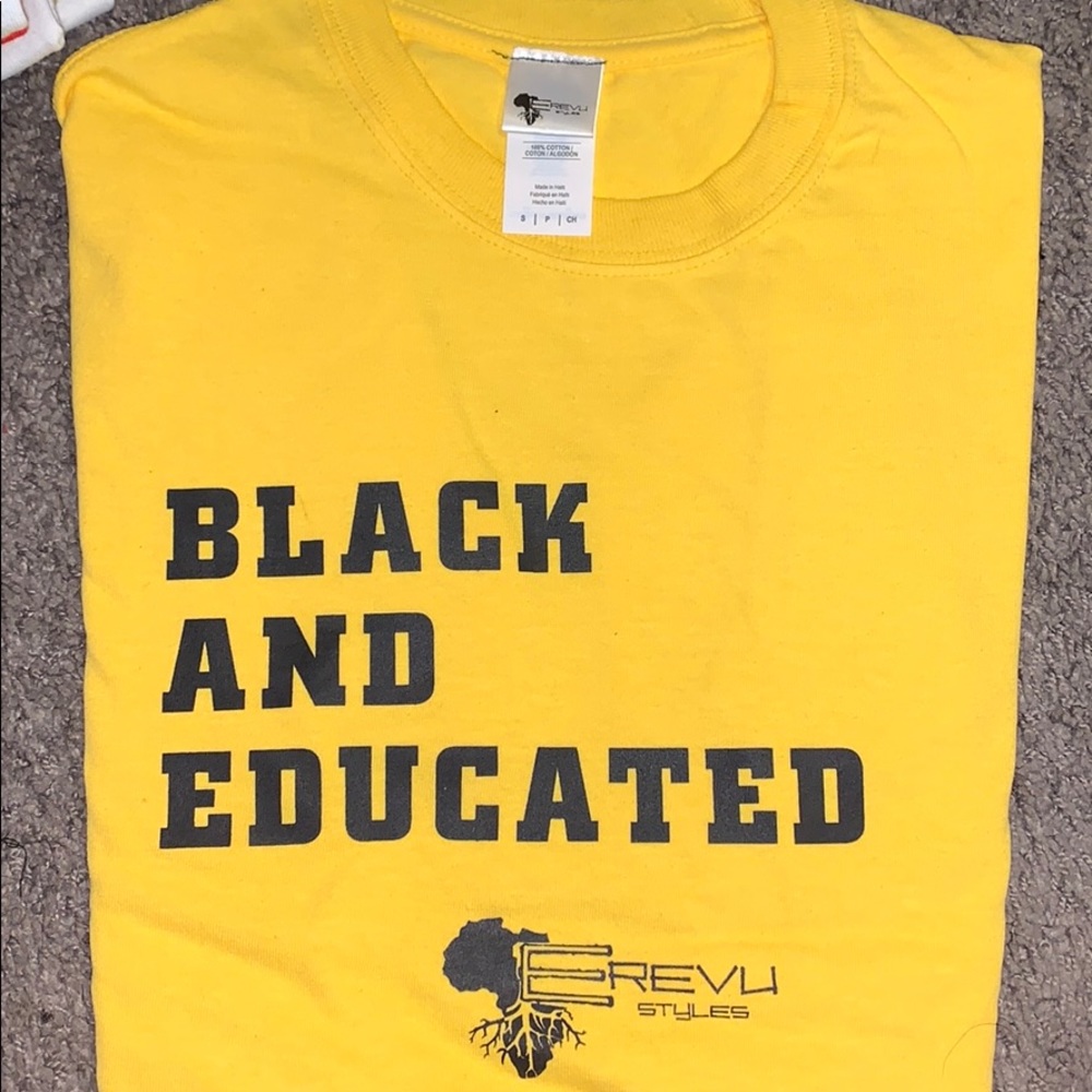 Black And Educated Yellow Shirt S